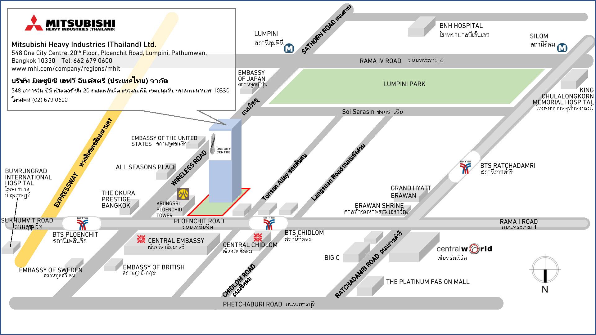 Mitsubishi Heavy Industries in THAILAND Map